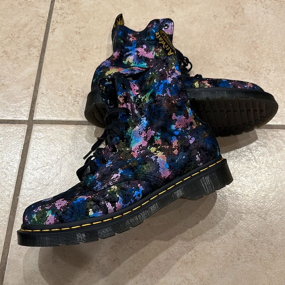 DR. Martens 1460 Pascal Tutti Frutti Black Lace Up Boot Size 10